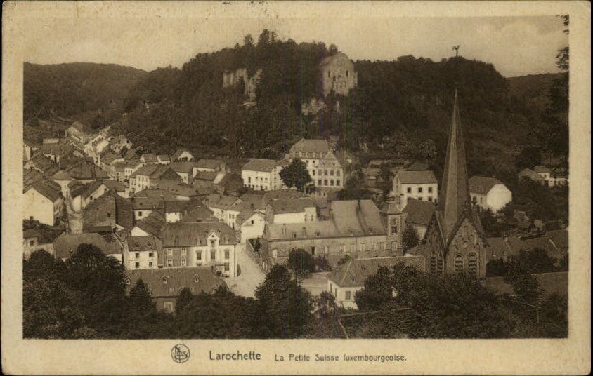 Luxembourg Belgium Larochette Panoramic View c1910 Postcard