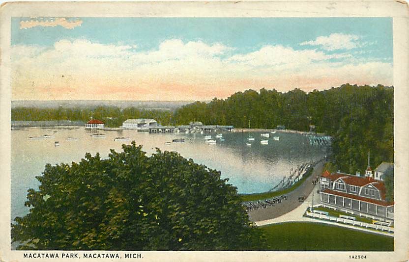 MI Macatawa Park Birds Eye View mailed 1934 K3685