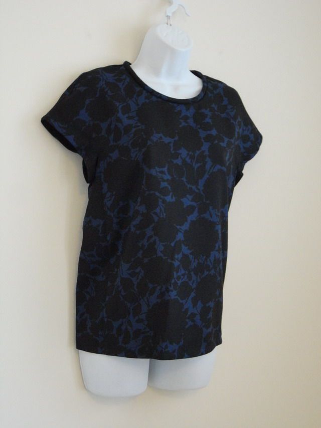 New Marc Jacobs New Prussian Blue Multi Clarice Flower Top Blouse