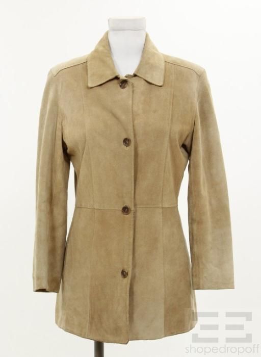 Marc New York Andrew Marc Beige Suede Button Front Jacket Size XS