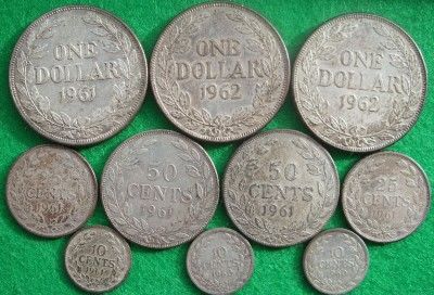 Liberia High Grade Silver Coin Lot Over 3 1 Troy oz Silver 9 Coins