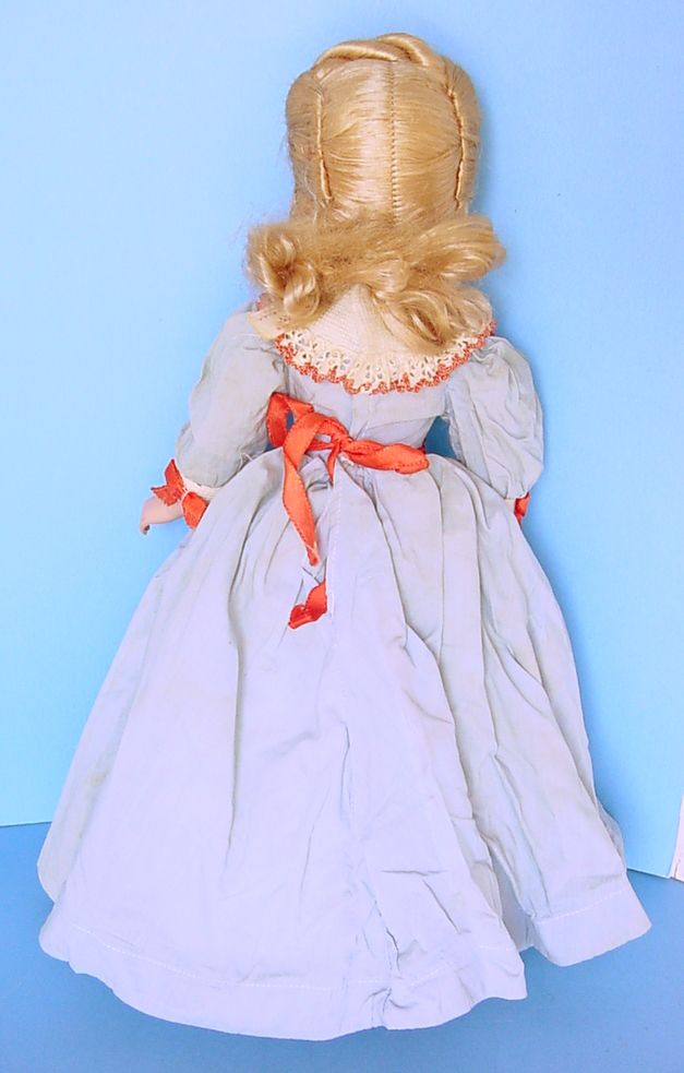 1940s Madame Alexander Cissy Face 14 5” Meg Doll in Blue Dress