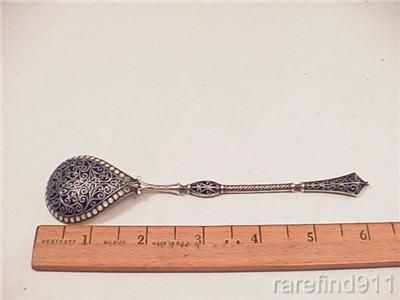 Large David Anderson Sterling Silver Enamel Spoon Norway