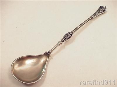 Large David Anderson Sterling Silver Enamel Spoon Norway