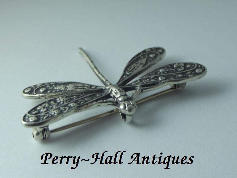 Charming Versatile Silver Dragonfly Brooch Pendant Marked 925