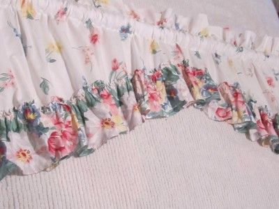 Martha Stewart Floral Ruffled Window Valance Decor Shabby Cottage Chic