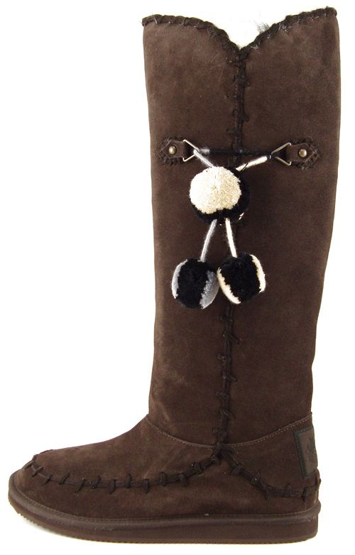 Juicy Couture Marsha Chocolate Waxy Suede Womens Designer Tall Boots 7