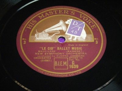 Massenet Le CID Ballet Music Goossens 2XHMV 78 RPM 12 Shellac LPS