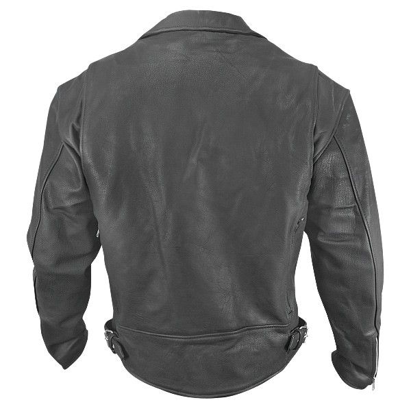 Xelement BXU 10580 Mens Matte Black Leather Motorcycle Jacket L