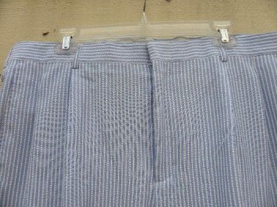 Haband Blue Cotton Seersucker Pants Sz 38S 40x 29