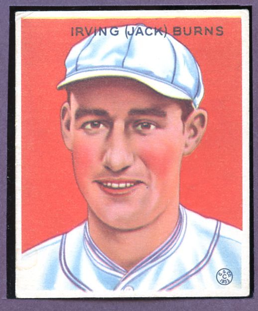 1933 Goudey 198 Jack Burns VG EX 10557