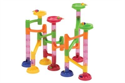 Mega Fun Classic Marble Run 58 PC Maze Block Roll Race Toy Game Set