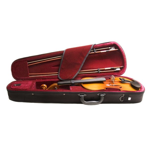 Mendini Ebony Violin 2 Bows Lesson Book w DVD Tuner