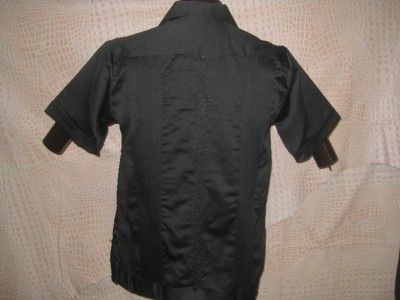 Original Mexican Black Guayabera Casual Dress Wedding