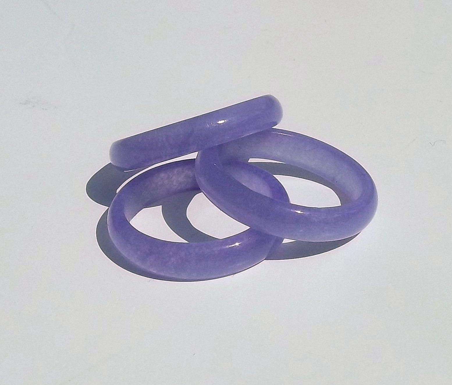 Lilac Coloured Genuine Jade Jadeite Gemstone Ring