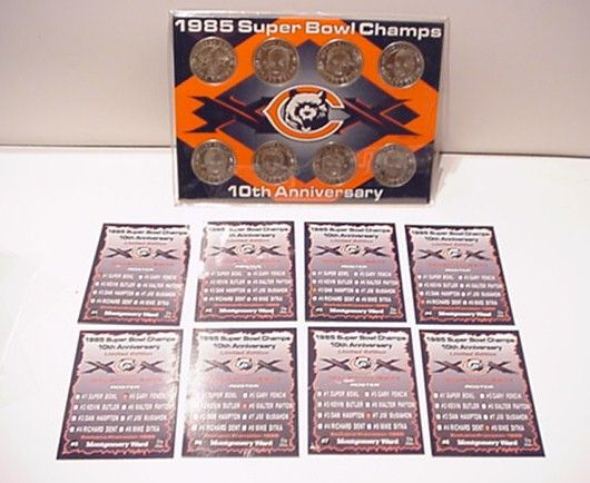 Chicago Bears 1985 Super Bowl Champions Coin Card Set