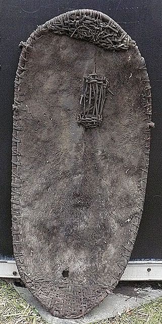 Old Pig Skin Shield Middle Sepik River Papua New Guinea