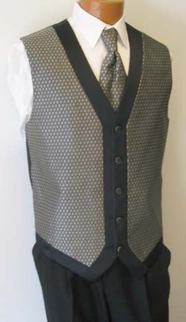 Silver Lexis Tuxedo Fullback Vest L Prom Formal Wedding