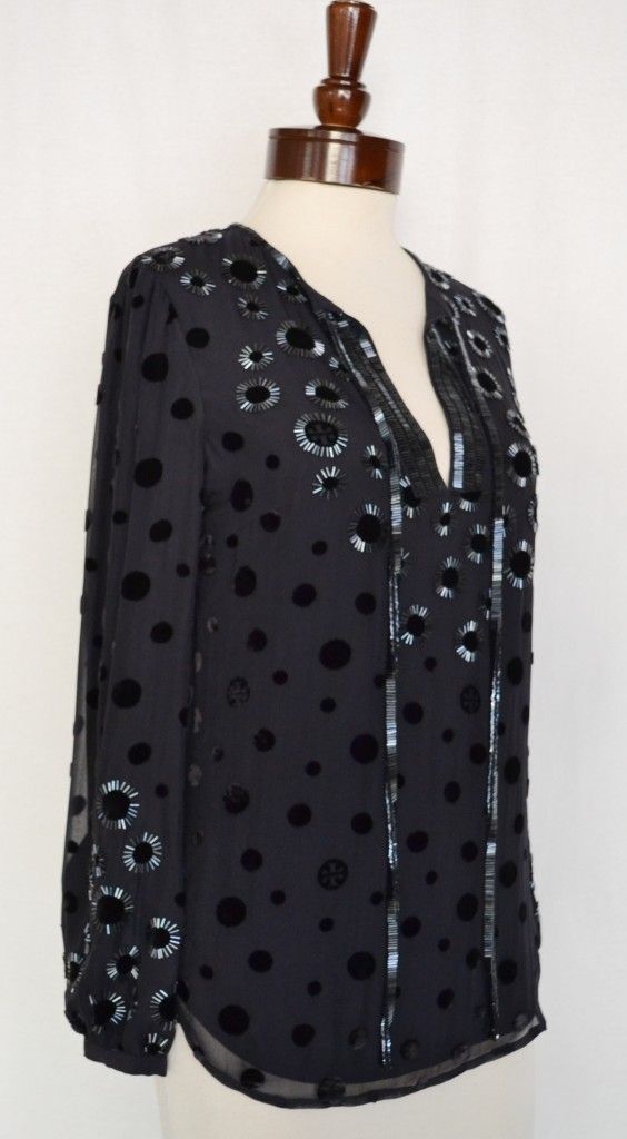 UK 10 NWT Velvet Dot Top Seen on Gossip Girl Michelle Trachtenberg