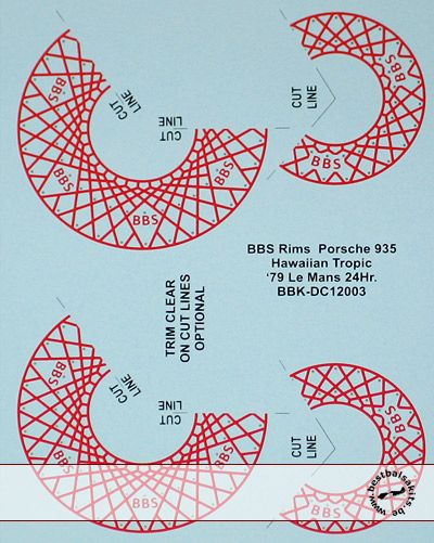 BBS rim decal (no other car decals) with correct pattern as used by