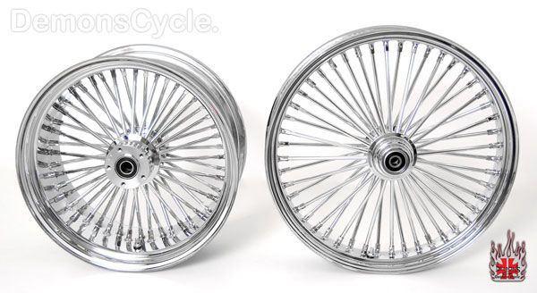 Chrome Fat Mammoth Wheels 21x3 5 18x8 5 48 Spokes 250 Wide for