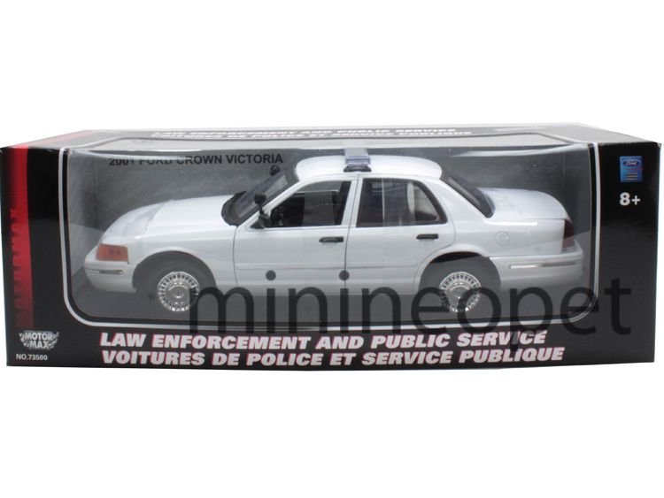 Motormax 2001 Ford Crown Victoria Unmarked Police Car 1 18 White