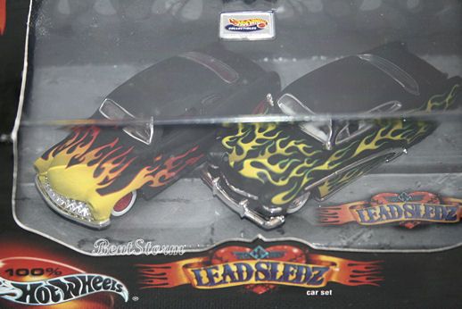 100 Hot Wheels 49 Mercury 2 Car Set Lead Sledz Lead Sleds Flames Adult