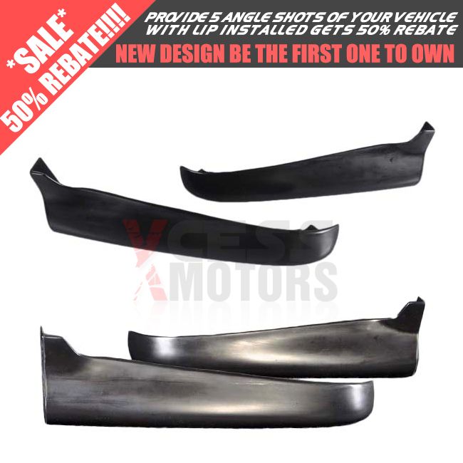 Honda Civic 92 95 2 4DR PU 2pc Rear Bumper Lip Spoiler Valance Spats