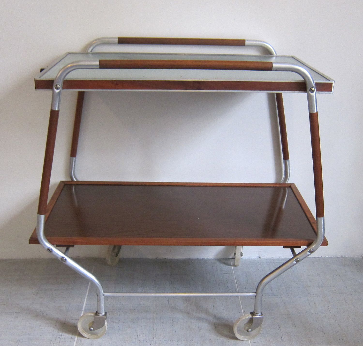 Vintage Mid Century Bar Serving Cart Salton Hotray Food Warmer