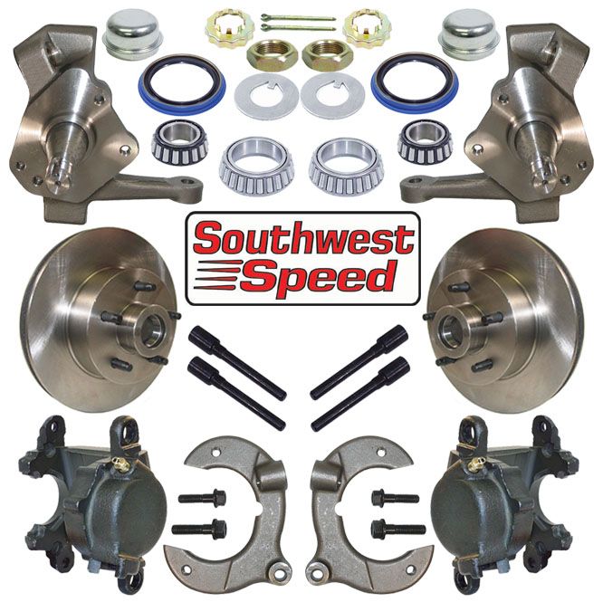 Deluxe Hot Rod Front Brake 2 Drop Spindle Kit 5x4 50