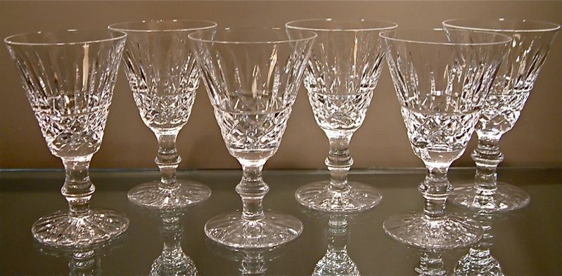 Superb Waterford Crystal 5 White Wine Glasses x 6 Tramore