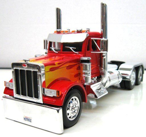 Jada Hot Rigz Peterbilt 379 Hot Rod Semi Red 1 32