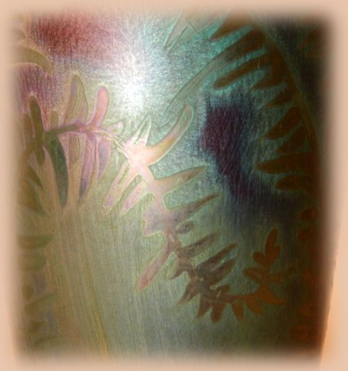 Weller SICARDO Vase FERN Design 7.375 Tall   Jacques SICARD 1902 1907