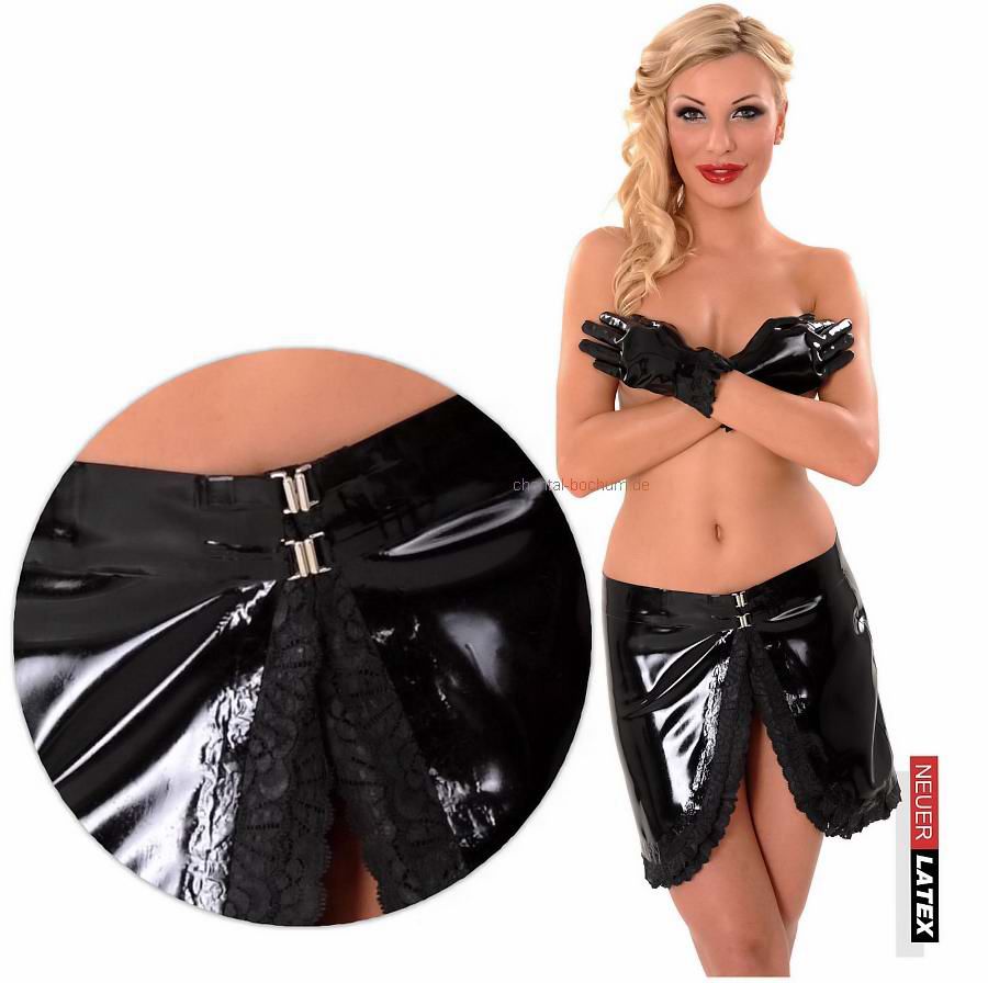 Anita Berg Rubber Latex Skirt Rock Minirock Wickelrock Gr. XL