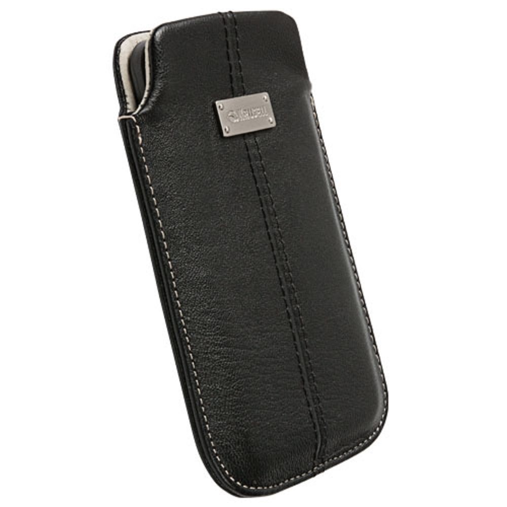 Krusell Luna Leder Etui Tasche Einband für HTC One X Neu   Schwarz