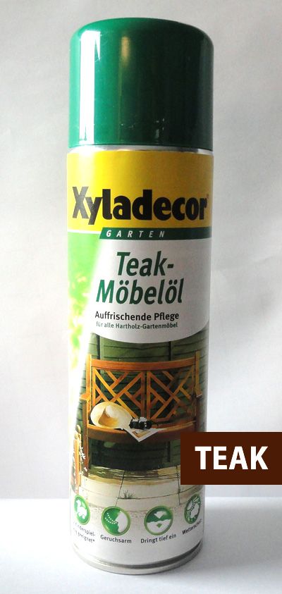 Teak Möbelöl   Farbe TEAK Spray Spraydose (1l/13,98€)