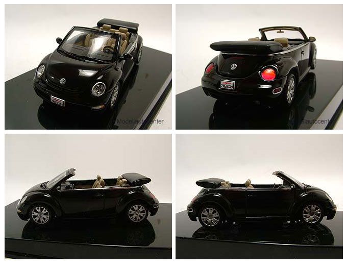 VW New Beetle Cabrio schwarz, Modellauto 143 / Autoart