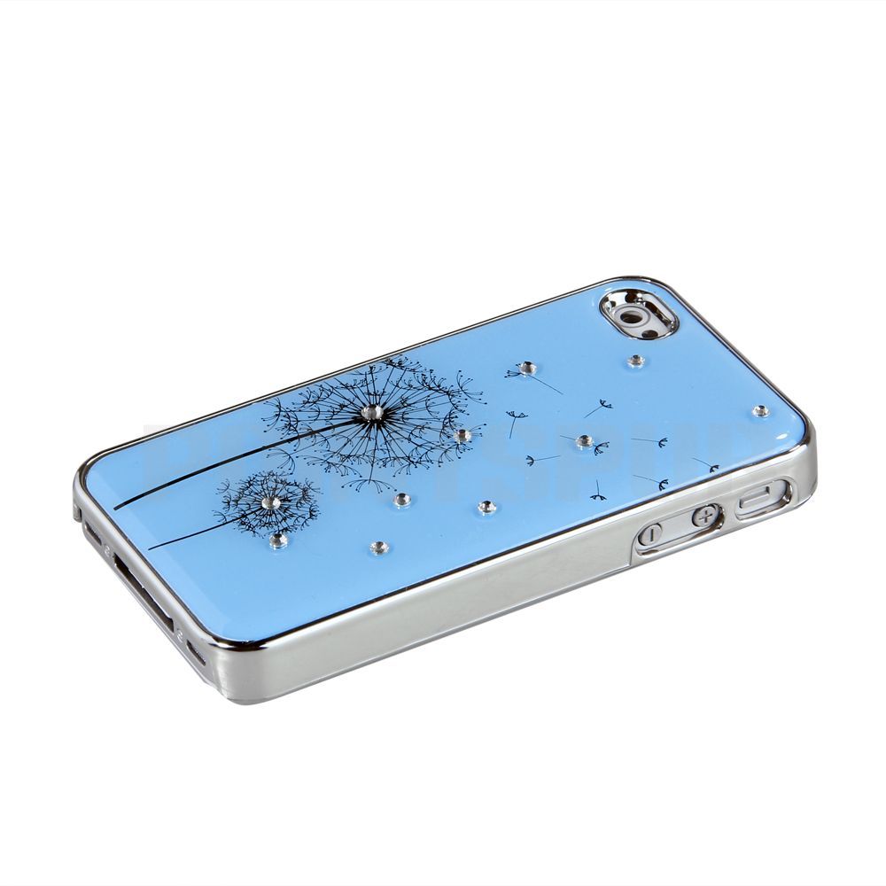 Blau Strass Löwenzahn Hard Case Schutzhülle Schutz Hülle Cover f