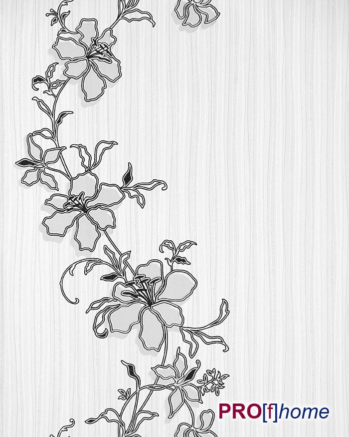 Tapete Schwarz Weiß Floral Blumen Tattoo 015 20 EDEM