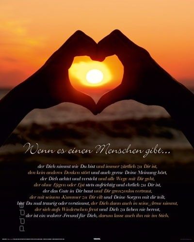 Poster Gedicht Wahrer Freund Poesie Sonnenuntergang NEU