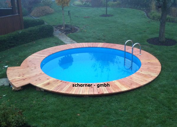 Schwimmbecken BARI D&W Pool rund Schwimmbad 300x150 cm