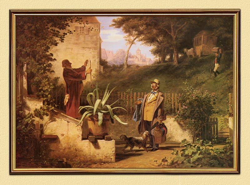 CARL SPITZWEG MALER BESUCH AUF DEM LANDE LEINWAND 33 **