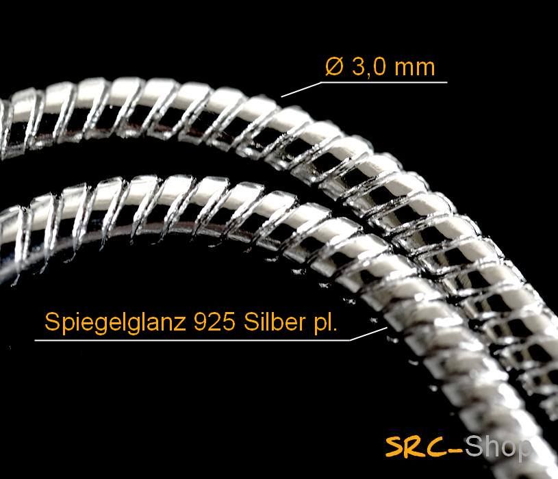 Schlangenkette 3 mm Silberkette 40, 45, 50, 55, 60 cm 925 Silber pl