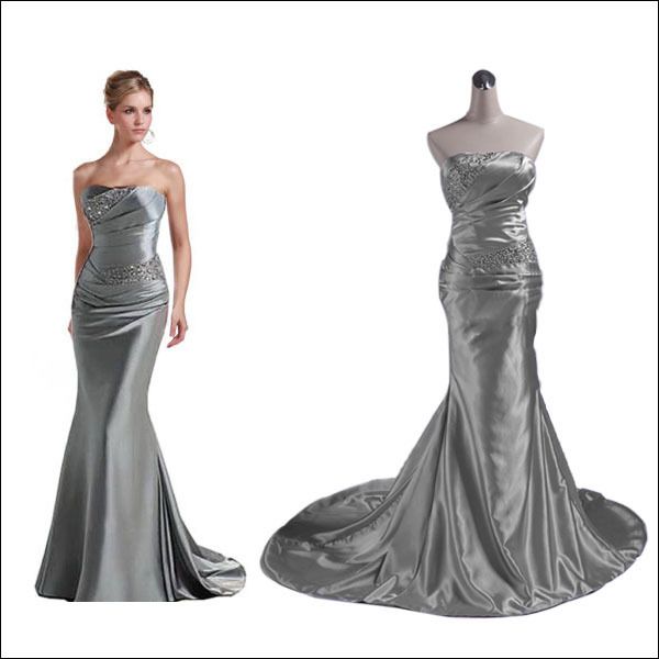 Cocktailkleid Farbe silber Größe 36 38 40 42 44 Maß