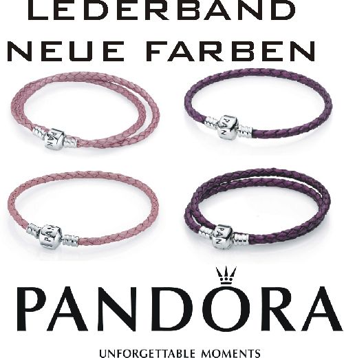 PANDORA CLIP LEDERBAND GEFLOCHTEN PINK/LILA 590705