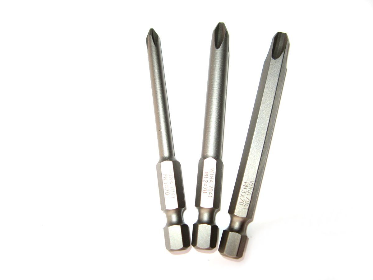 Wiha Bit Set lang PH1, PH2, PH3 x 70 mm 3 tlg.