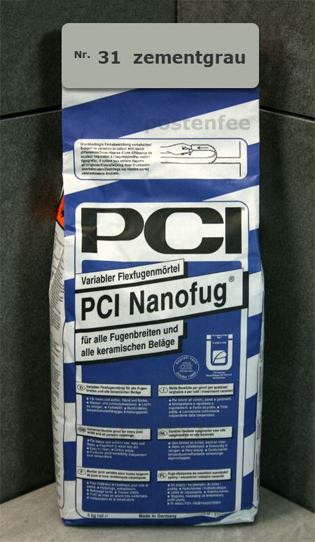 74€/Kg PCI Nanofug Flexfugenmörtel 4Kg zementgrau