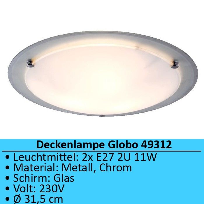 Deckenleuchte Deckenlampe rund Lampe Chrom Deckenlicht