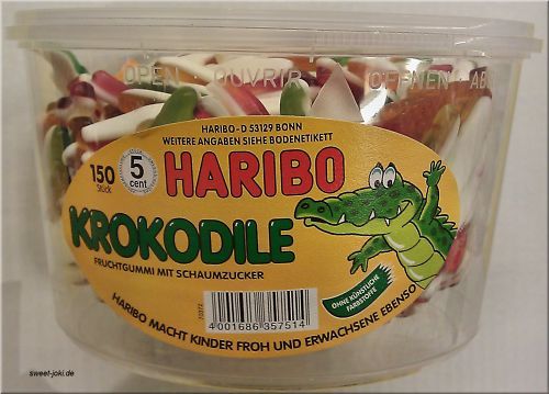 Krokodile Fruchtgummi 150 Stück Dose = 1200g (100g/0,84€uro)