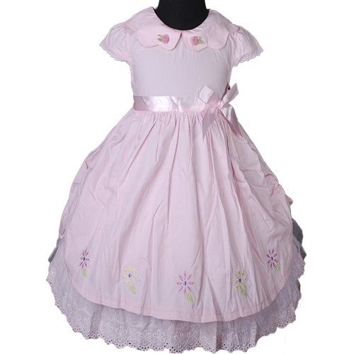 KD169 Rosa Kinder Kleid Blumen Mädchen Gr.68 92